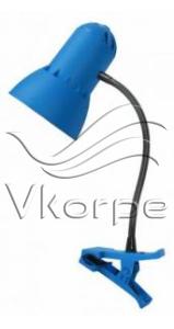 Светильник Трансвит НАДЕЖДА-ПШ (NADEZHDA-PSH/BLU) настольный на прищепке E27 синий лазурь 40Вт