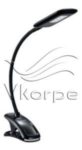 Светильник настольный Supra 10927 на прищепке светодиодный черный 5Вт