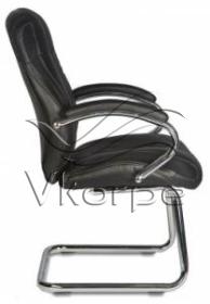 Кресло Бюрократ T-9930AV/Black низкая спинка черный кожа (полозья) Кресло Бюрократ T-9930AV/Black низкая спинка черный кожа (полозья)