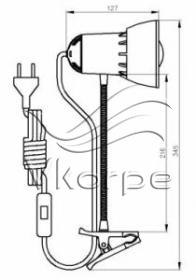 Светильник Трансвит НАДЕЖДА-ПШ (NADEZHDA-PSH/BLU) настольный на прищепке E27 синий лазурь 40Вт