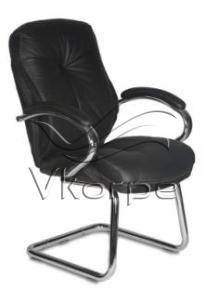 Кресло Бюрократ T-9930AV/Black низкая спинка черный кожа (полозья) Кресло Бюрократ T-9930AV/Black низкая спинка черный кожа (полозья)