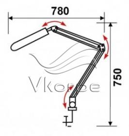 Светильник Трансвит ДЕЛЬТА (Delta/Wh) настольный на струбцине 2G7 белый 11Вт