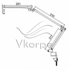 Светильник Трансвит Sirius C16C (SIRIUSC16C/BL) настольный на струбцине черный 7Вт