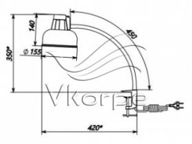 Светильник Трансвит БЕТА-СШ НДБ37-60-175 (BETA-СSH/WH) настольный на струбцине E27 белый 60Вт