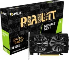 Видеокарта Palit PCI-E PA-GTX1650 DUAL OC 4G nVidia GeForce GTX 1650 4096Mb 128bit GDDR5 1485/8000/HDMIx1/DPx2/HDCP Ret