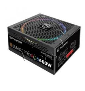 Блок питания Thermaltake ATX 650W SMART PRO RGB 80+ bronze (24+4+4pin) APFC 140mm fan color LED 6xSATA Cab Manag RTL
