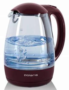 Чайник электрический Polaris PWK1768CGL 1.7л. 2200Вт бордовый (корпус: стекло)