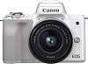 Фотоаппарат Canon EOS M50 белый 24.1Mpix 3" 4K WiFi 15-45 IS STM LP-E12 (с объективом)