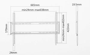 Кронштейн для телевизора Ultramounts UM814F черный 37"-70" макс.35кг настенный фиксированный