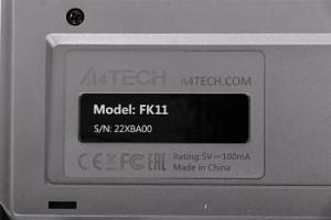 Клавиатура A4Tech Fstyler FK11 черный/серый USB slim