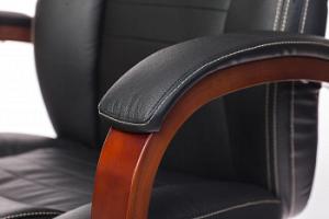 Кресло руководителя Бюрократ T-9923WALNUT черный кожа крестов. металл/дерево