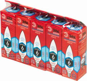 Лампа светодиодная Эра ECO B35-6w-840-E14 6Вт (упак.:5шт)