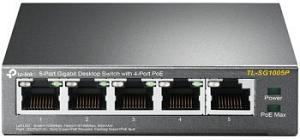 Коммутатор TP-Link TL-SG1005P (L2) 5x1Гбит/с 4PoE+ 65W неуправляемый