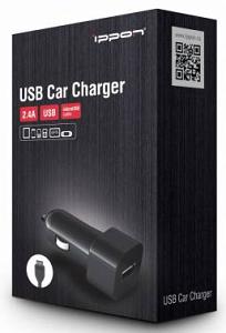 Автомобильное зарядное устройство Ippon 2.4А + microUSB cable черный (CC312bm)