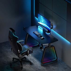 Стол игровой Cactus CS-GMD-BK-RGB столешница МДФ черный каркас черный 136x60x75см