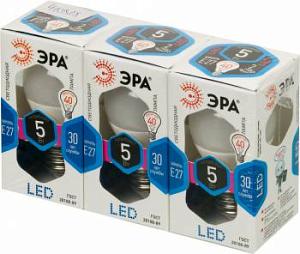 Лампа светодиодная Эра P45-5w-842-E27 5Вт (упак.:3шт)