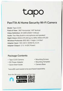 Камера видеонаблюдения IP TP-Link Tapo C225 5-5мм цв. корп.:белый