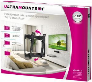 Кронштейн для телевизора Ultramounts UM831T черный 23"-42" макс.35кг настенный наклон