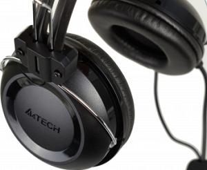 Наушники с микрофоном A4Tech HU-35 черный 2м накладные USB оголовье