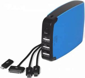 Мобильный аккумулятор DF Trio-03 Li-Ion 15000mAh 2.1A синий