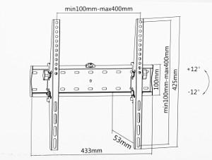 Кронштейн для телевизора Ultramounts UM838T черный 32"-55" макс.40кг настенный наклон