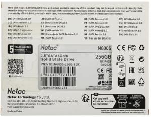 Накопитель SSD Netac SATA-III 256GB NT01N600S-256G-S3X N600S 2.5"