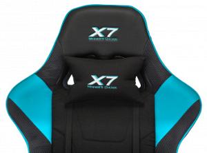 Кресло игровое A4Tech X7 GG-1100 черный/голубой текстиль/эко.кожа крестов. пластик
