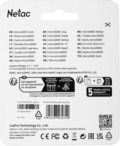 Флеш карта microSDXC 128GB Netac NT02P500STN-128G-R P500 + adapter