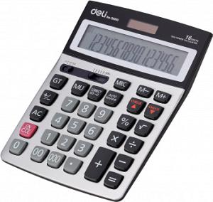 Калькулятор бухгалтерский Deli E39265 серый 16-разр.