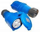 Розетка Lanmaster LAN-IEC-309-32A1P/F однофазная мама 32A 250V разборная синий