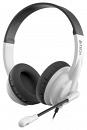 Наушники с микрофоном A4Tech HS-10 черный/белый 2м накладные оголовье (HS-10/3.5MM PLUG/BLACK + WHITE)