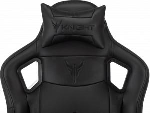 Кресло игровое Knight Gladiator черный экокожа с подголов. крестов. металл