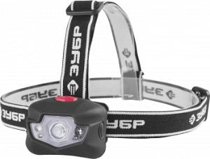 Фонарь налобный Зубр 56434 черный 3Вт лам.:светодиод. 120lx AAAx3