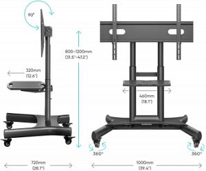 Стойка для телевизора Onkron TS1380 черный 50"-83" макс.70кг напольный мобильный