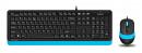Клавиатура + мышь A4Tech Fstyler F1010 клав:черный/синий мышь:черный/синий USB Multimedia (F1010 BLUE)
