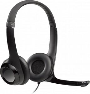 Наушники с микрофоном Logitech H390 черный 1.9м накладные USB оголовье (981-000803)