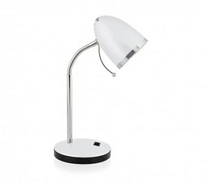 Светильник Camelion KD-308 C01 (11476) настольный на подставке E27 белый 40Вт