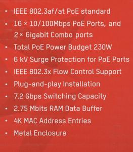 Коммутатор Hikvision DS-3E0318P-E(C)