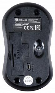 Мышь Оклик 605SW черный оптическая 1200dpi беспров. USB для ноутбука 3but (384108)