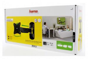Кронштейн для телевизора Hama FULLMOTION черный 10"-26" макс.25кг настенный