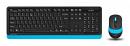 Клавиатура + мышь A4Tech Fstyler FG1010 клав:черный/синий мышь:черный/синий USB беспроводная Multimedia (FG1010 BLUE)