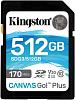 Флеш карта SDXC 512GB Kingston SDG3/512GB Canvas Go! Plus w/o adapter