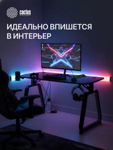 Стол игровой Cactus CS-GMD-BK-RGB столешница МДФ черный каркас черный 136x60x75см