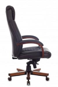 Кресло руководителя Бюрократ T-9924WALNUT черный кожа крестов. металл/дерево