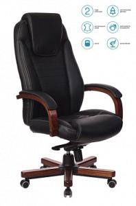 Кресло руководителя Бюрократ T-9923WALNUT черный кожа крестов. металл/дерево