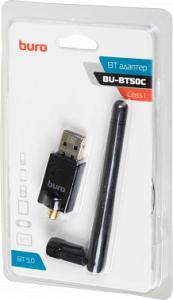 Адаптер USB Buro BU-BT50C BT5.0+EDR class 1 100м черный