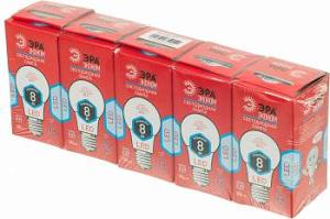 Лампа светодиодная Эра ECO A60-8w-840-E27 8Вт (упак.:5шт)