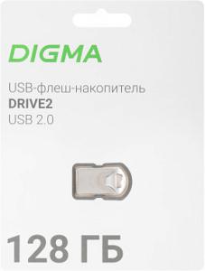 Флеш Диск Digma 128Gb DRIVE2 DGFUM128A20SR USB2.0 серебристый