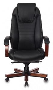 Кресло руководителя Бюрократ T-9923WALNUT черный кожа крестов. металл/дерево