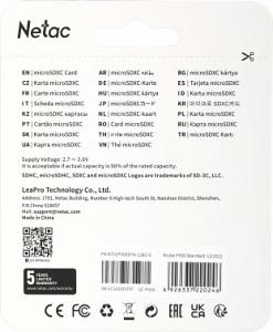 Флеш карта microSDXC 128GB Netac NT02P500STN-128G-S P500 w/o adapter